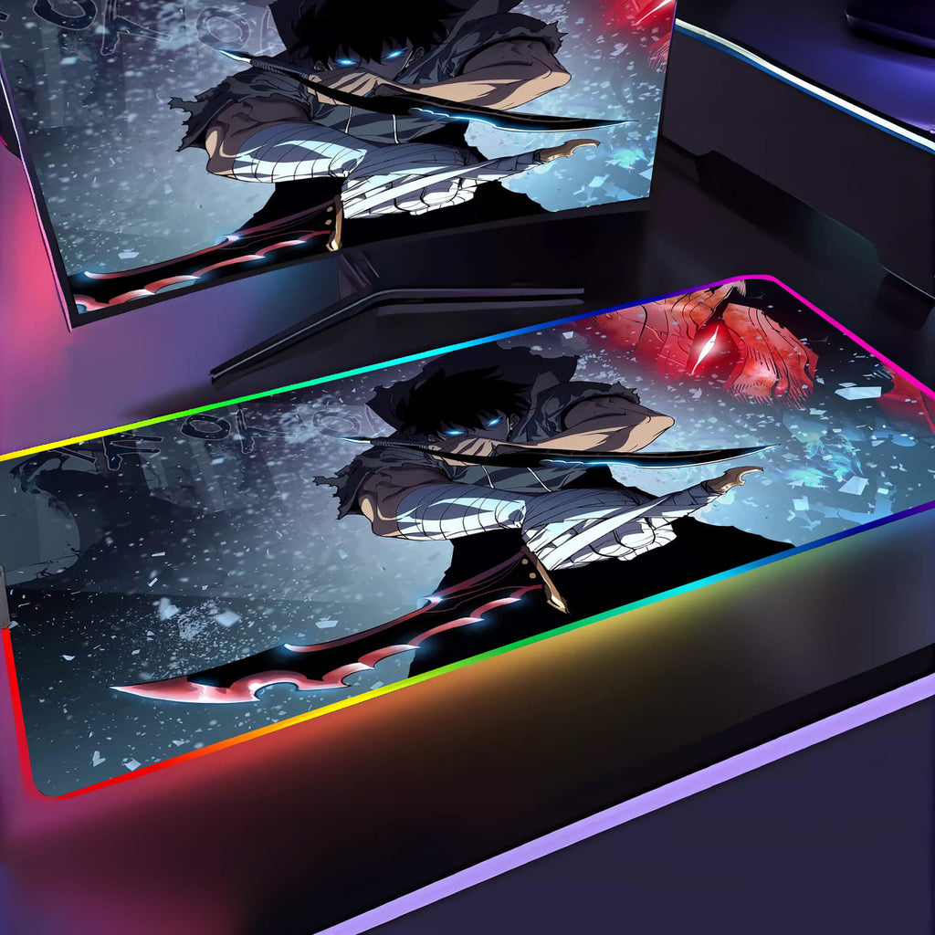 Anime Solo Leveling Mouse Pad Large Gaming Mouse Pad Extended XXL Keyboard Desk Accessories Mat For Desk Office Computer Laptop 31.5 * 15.7 Inches (B): Mouse Pads