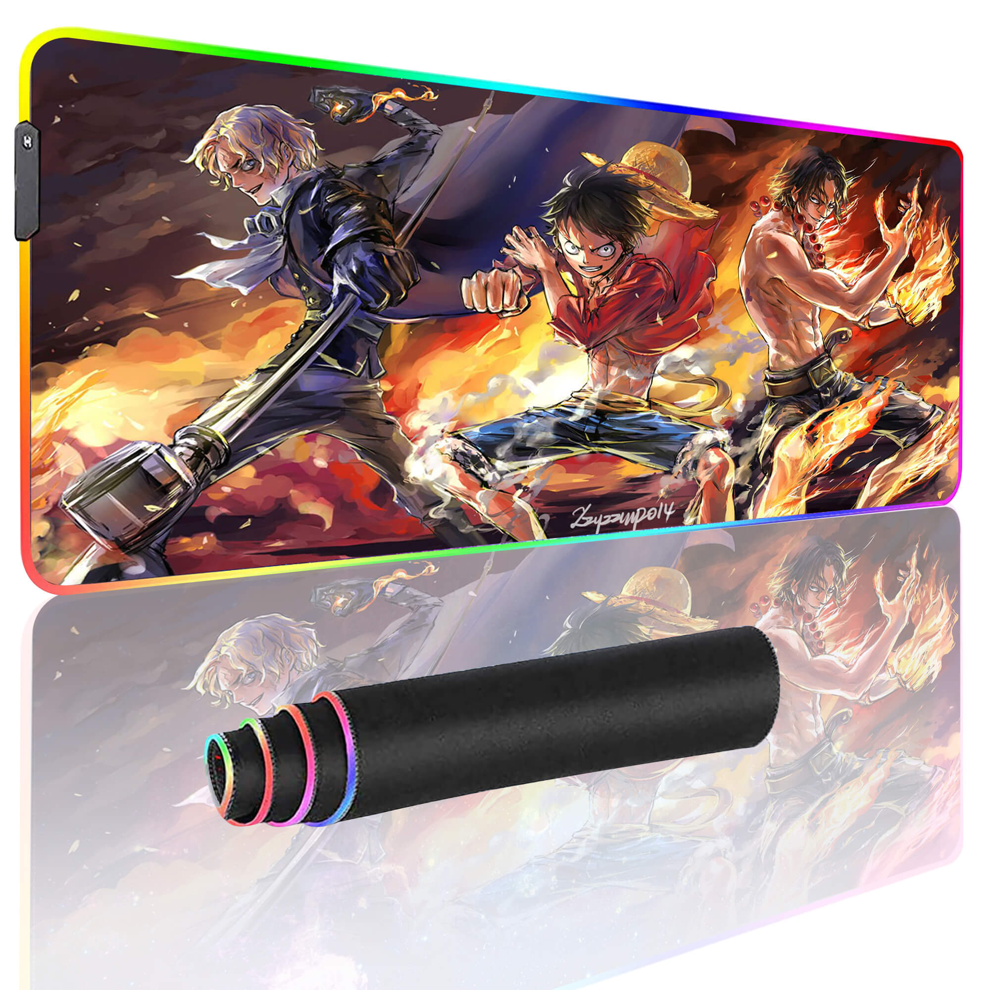One Piece Luffy&Ace&Sabo Mouse pad XXL