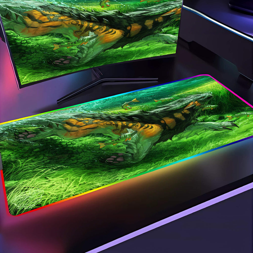 The Dive Desk Pad,RGB Led Light Gaming Desk Mat,Gamer Mouse Pad Mat