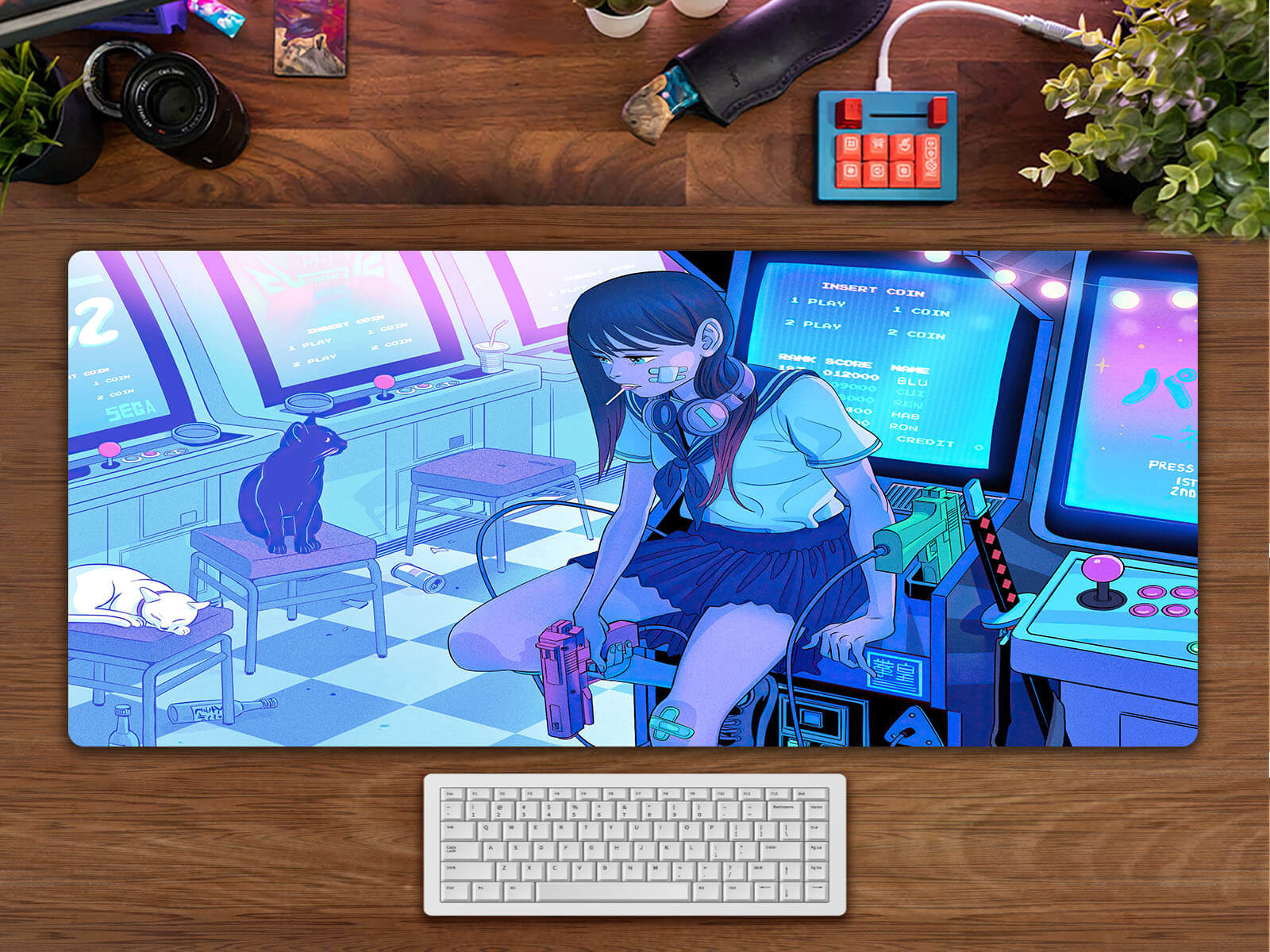 Anime Cyberpunk  Girl Gaming Desk Pad
