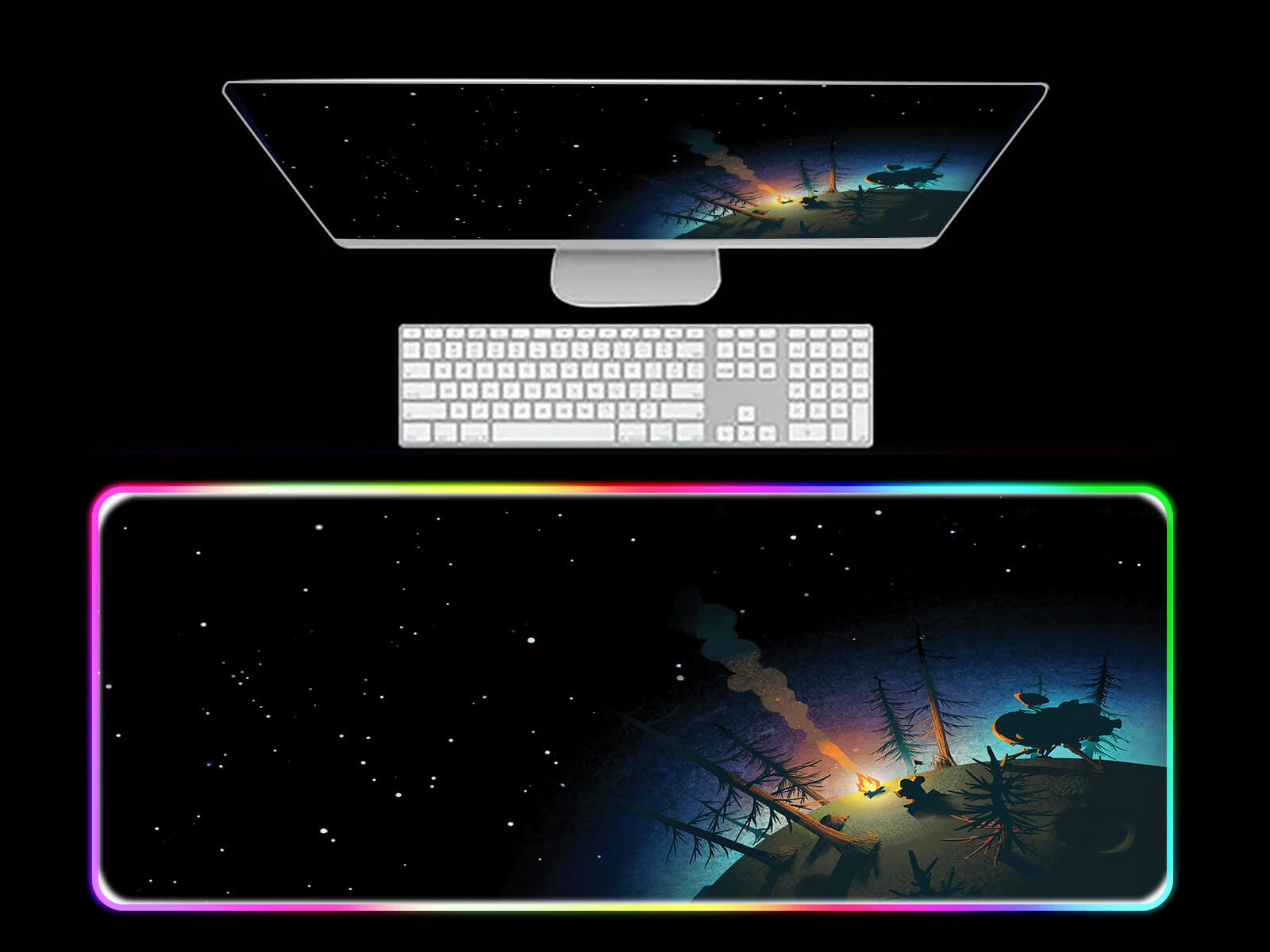 Cute Earth RGB Gaming Mouse Pad