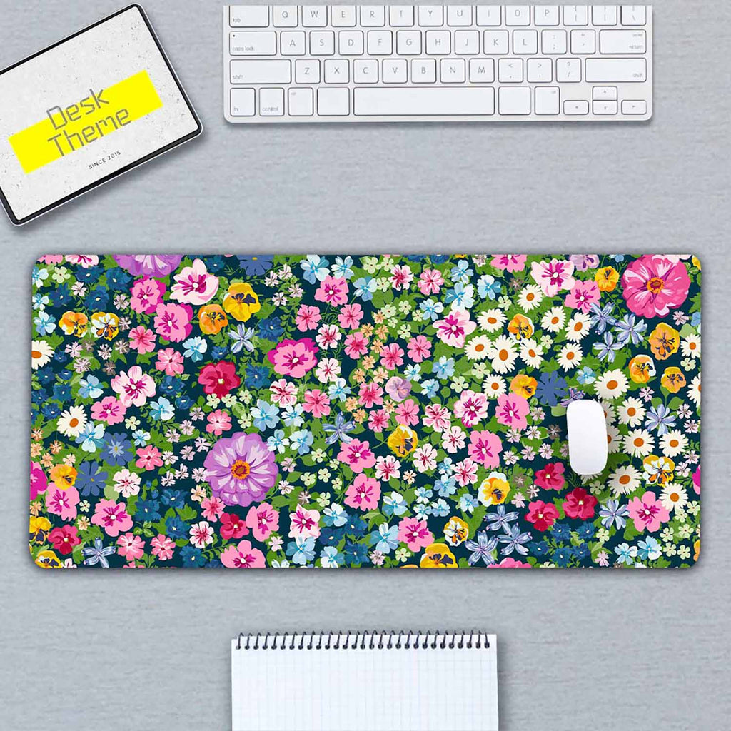 Blooming Flowers Desk Pad,Office Desk Mat,Mouse Pad Mat,Desktop pad