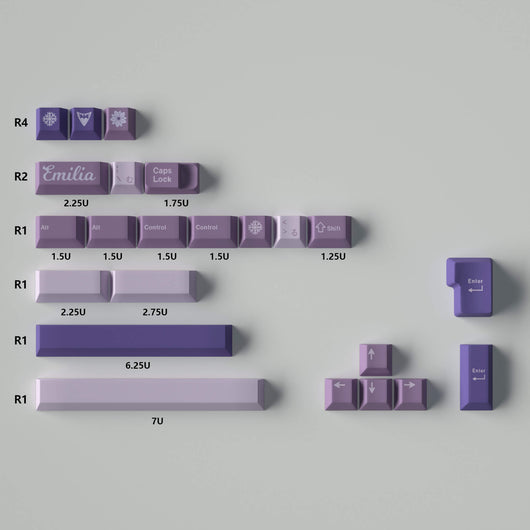 130 pcs Purple Witch Keycap Set, Cherry Profile
