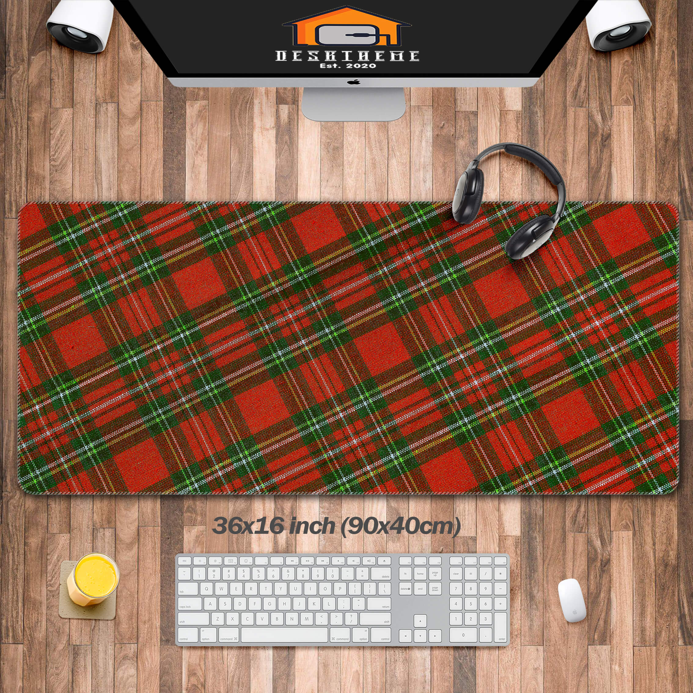 Christmas Tartan Plaid Mouse Pad Large