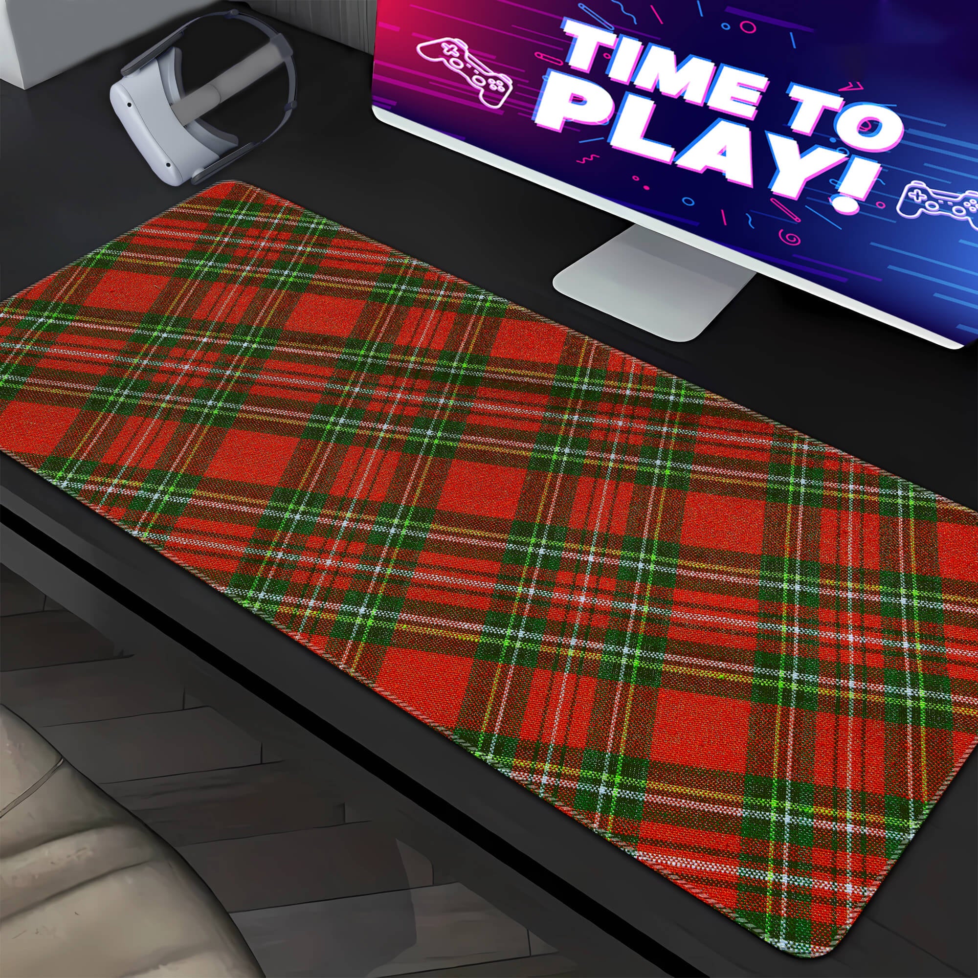 Christmas Tartan Plaid Mouse Pad Large