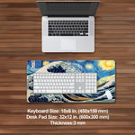 Load image into Gallery viewer, The Great Wave &amp; Starry Night Desk Mat
