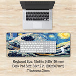 Load image into Gallery viewer, The Great Wave &amp; Starry Night Desk Mat

