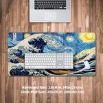 Load image into Gallery viewer, The Great Wave &amp; Starry Night Desk Mat
