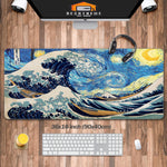 Load image into Gallery viewer, The Great Wave &amp; Starry Night Desk Mat
