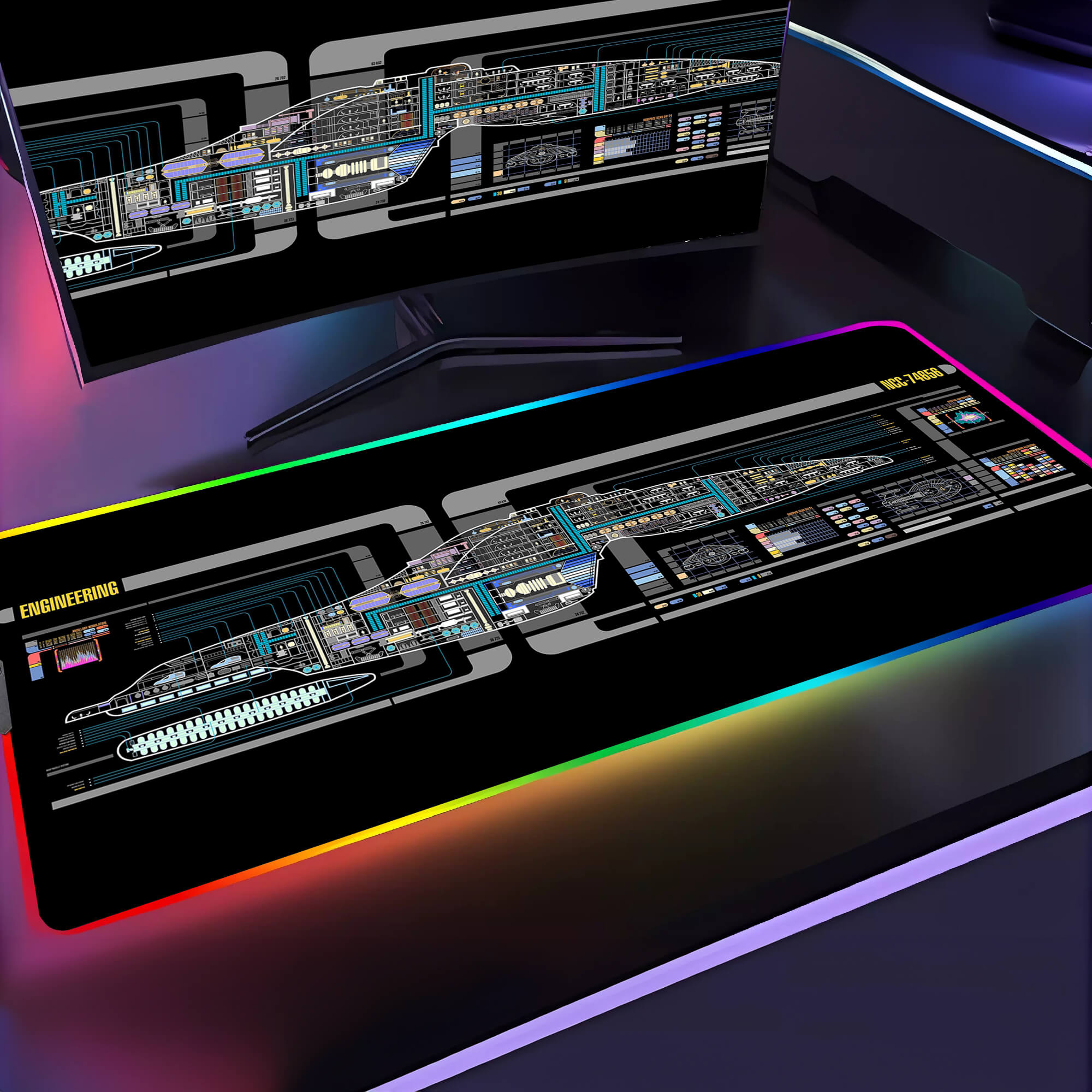 RGB Oversize Star Trek HD Stampato XXXL Tappetino Per - Foto 5