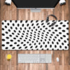 Black Dots Modern Abstract Pattern Desk Mat