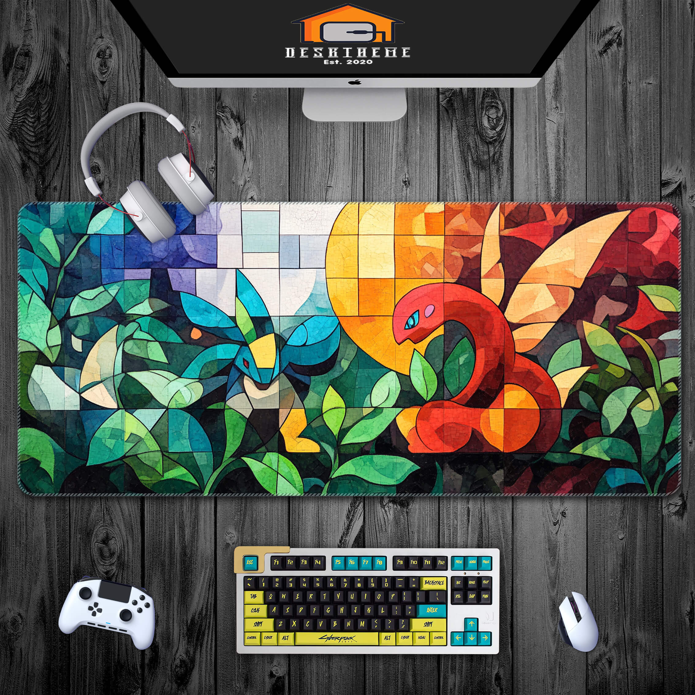 Pokemon In Picasso's Painting Gaming Mouse Pad Extended