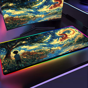 Pokemon In Van Gogh's Style Gaming Mouse Pad Extended