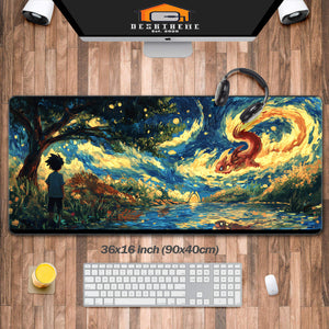 Pokemon In Van Gogh's Style Gaming Mouse Pad Extended