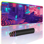 Load image into Gallery viewer, Purple Cyberpunk Bar Gaming Mouse Pad Extended
