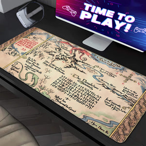 Lord of the Rings Middle Earth Map Gaming Mouse Pad XXL