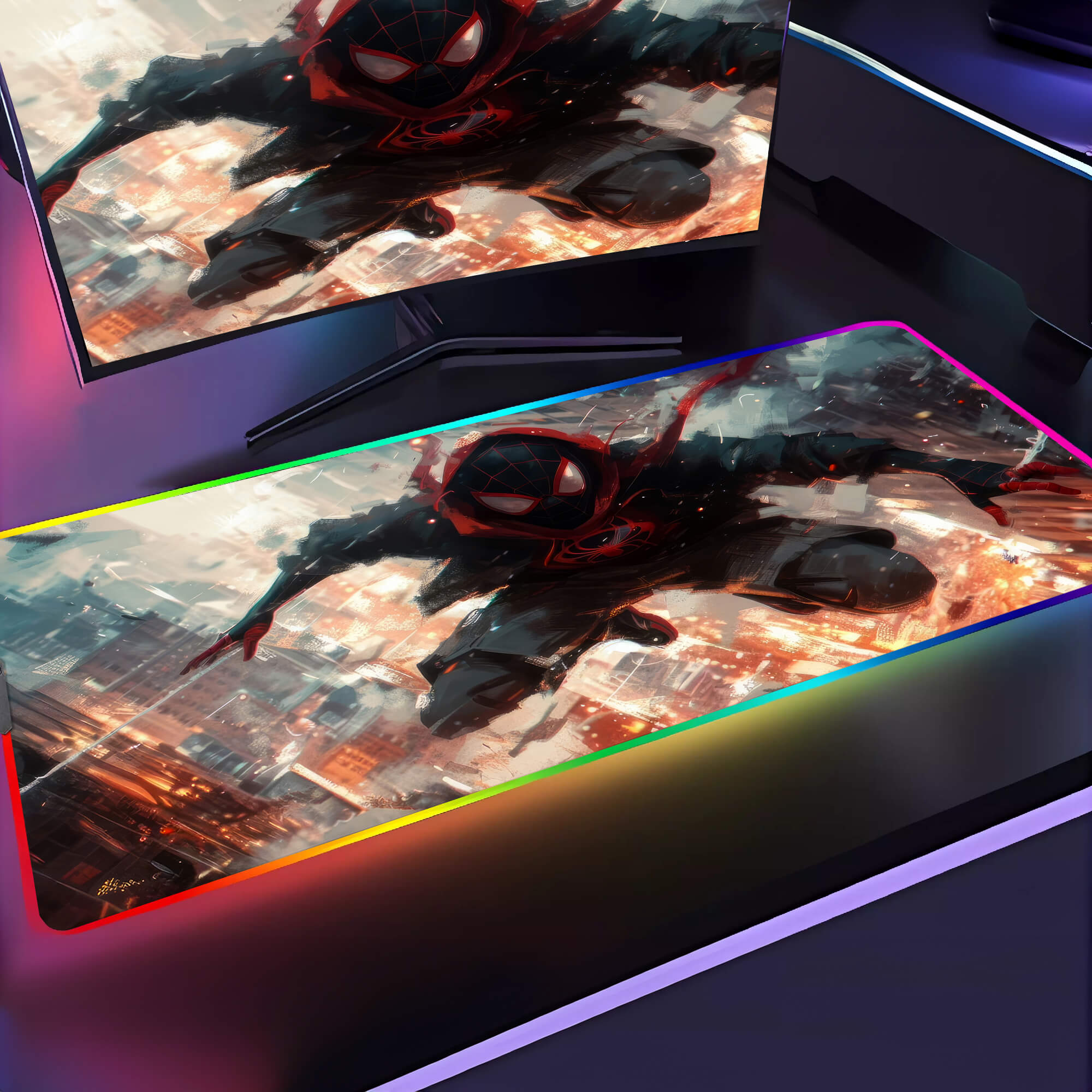 Miles Morales Spider-Man Web Swing Mouse Pad