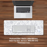 Load image into Gallery viewer, White Topographic Map Desk Mat
