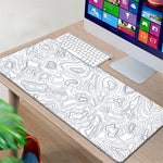 Load image into Gallery viewer, White Topographic Map Desk Mat
