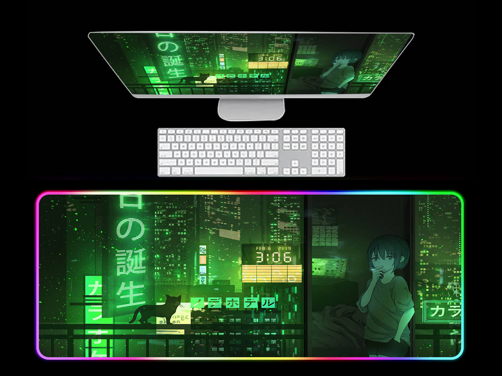 Neon City Night RGB Gaming Mouse Pad(3 Design)