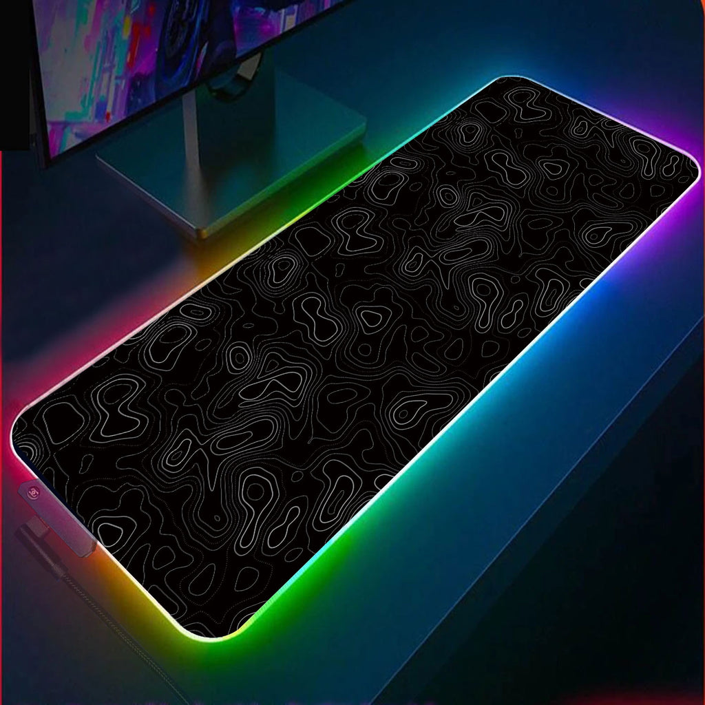 Abstract Lines RGB Gaming Mouse Pad (2 patterns) | DeskTheme