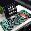 Abstract Green Pattern Mouse Pad Long