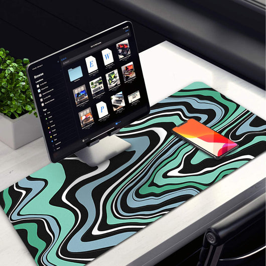 Abstract Green Pattern Mouse Pad Long