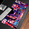 Neon Japanese City Gaming Desk Pad Long