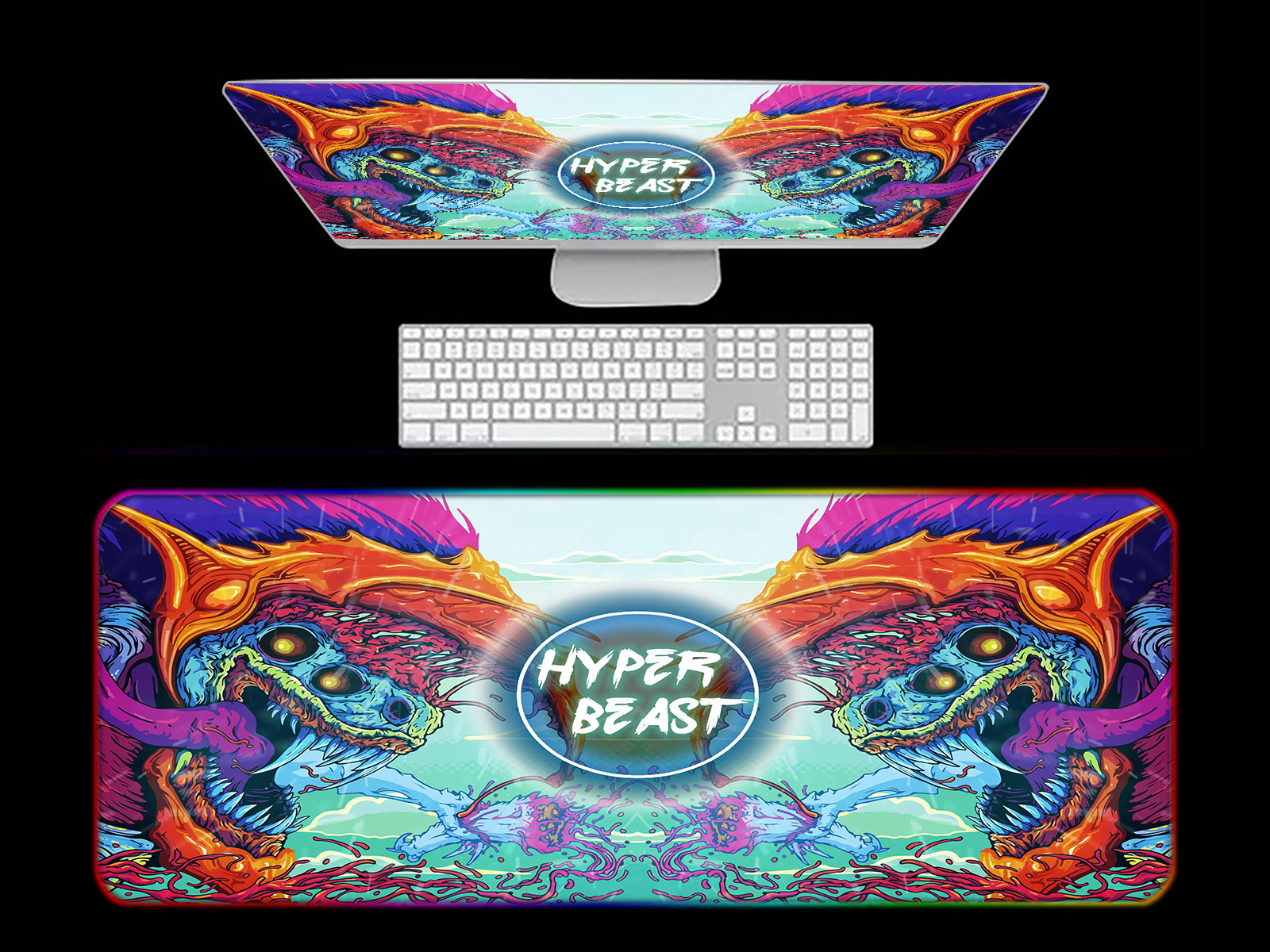 Hyper Beast CSGO Gaming RGB LED Mouse Pad gamer,mouse pad steelseries ...