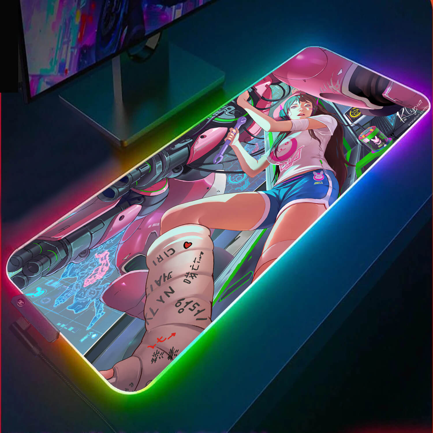 Cyberpunk Girl  RGB Gaming Mouse Pad(2 patterns)