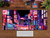 Neon Japanese City Gaming Desk Pad Long