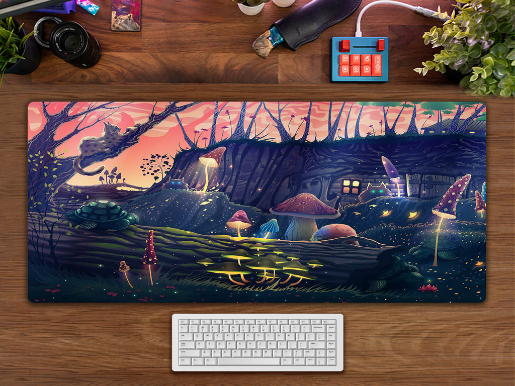 Fantasy Mushroom Forest Mouse Pad XL,Cute Desk Pad,Kawaii Desk Mat ...