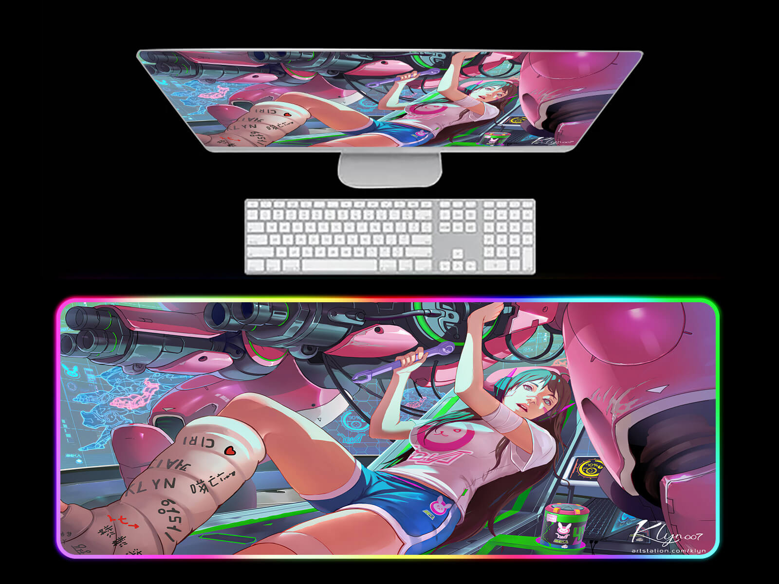 Cyberpunk Girl  RGB Gaming Mouse Pad(2 patterns)