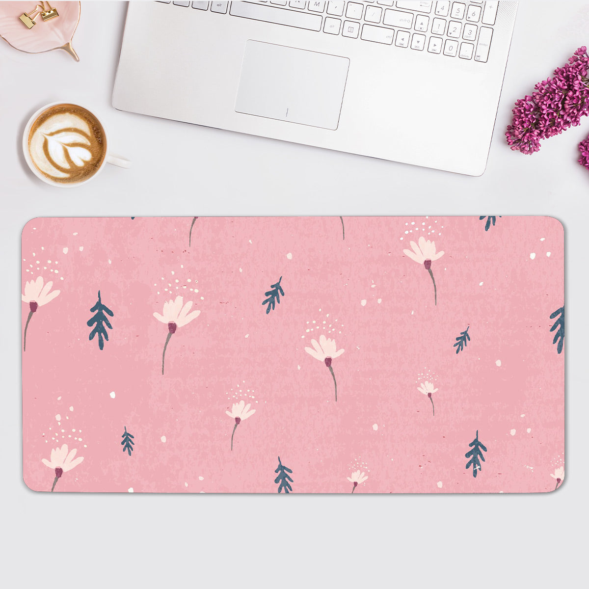 Pink Floral Desk Pad