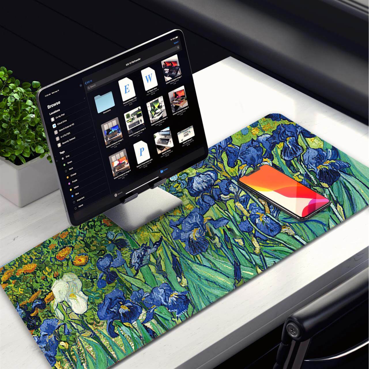 Irises Desk Mat