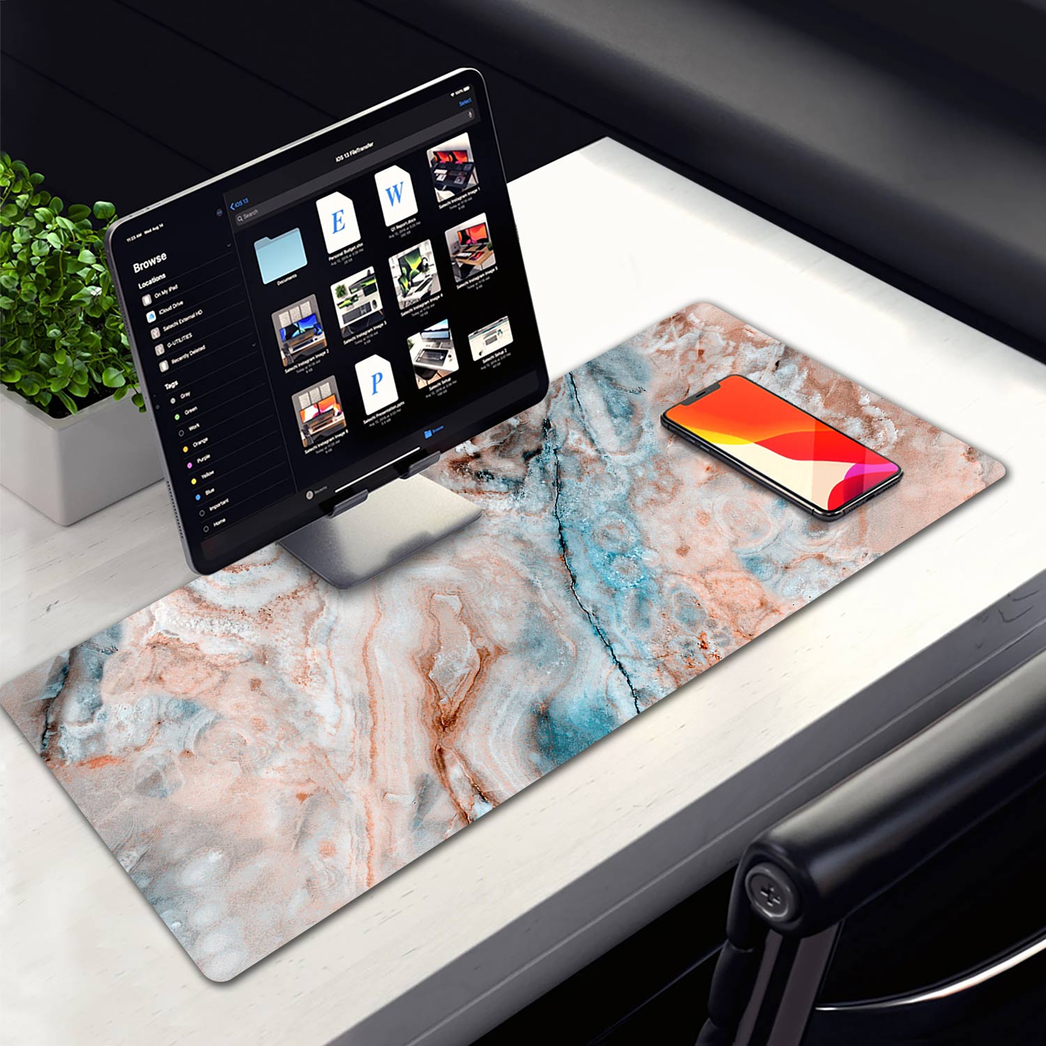 Breccia Marble Design Desk Pad