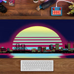 Load image into Gallery viewer, Neon Sunset City Desk Mat
