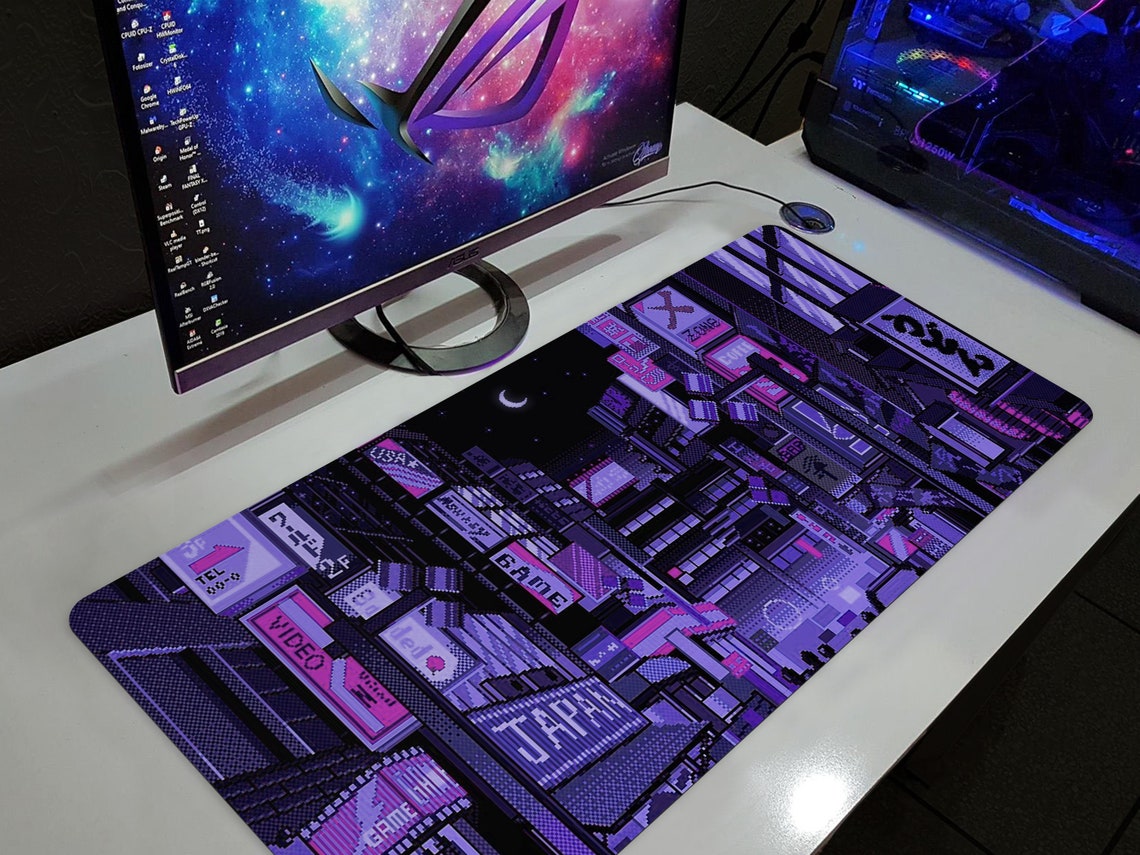 Tokyo Street Pixel Art Gaming Desk Mat Large(4 Colors)