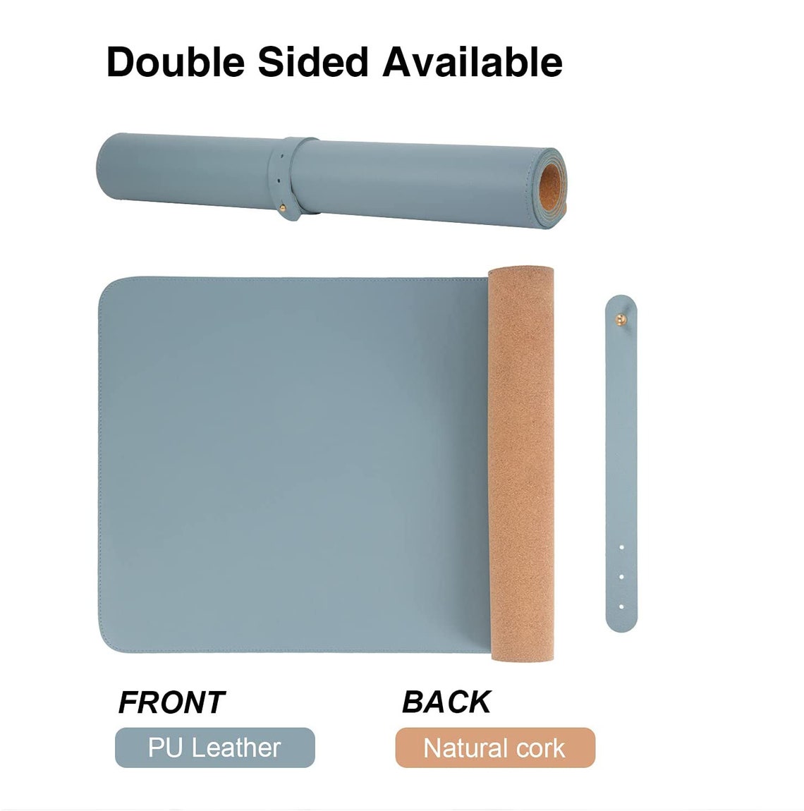Leather & Cork Double Side Desk Mat (9 colors)