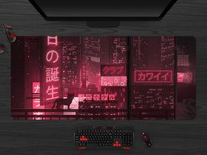 Neon Japanese Tokyo Street Desk Mat(3 Colors)