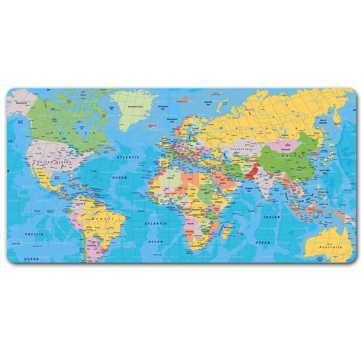World Map Desk Pad