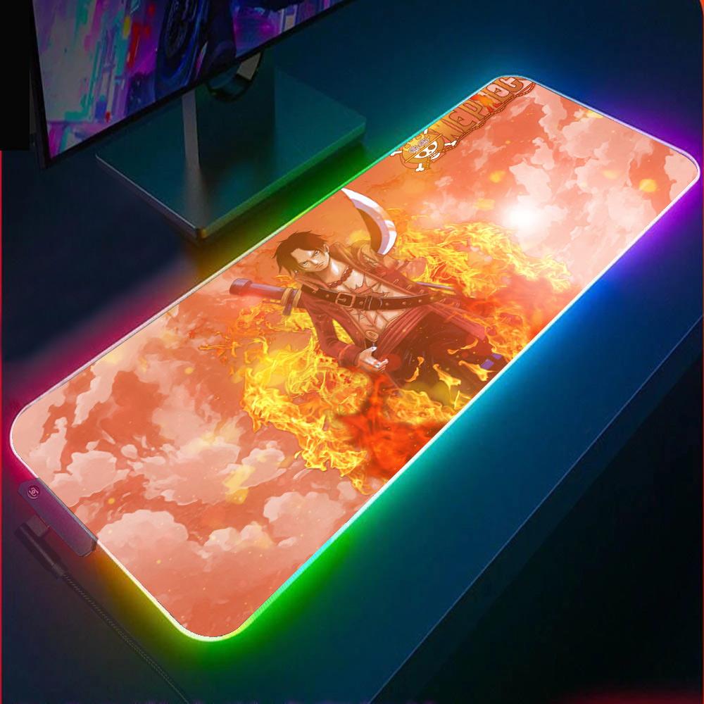 One Piece Ace RGB Gaming Mouse Pad