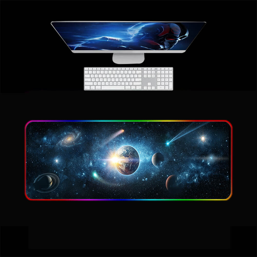 Space Planet RGB Gaming Mouse Pad