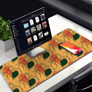 Yellow Flowers Pattern Desk Mat