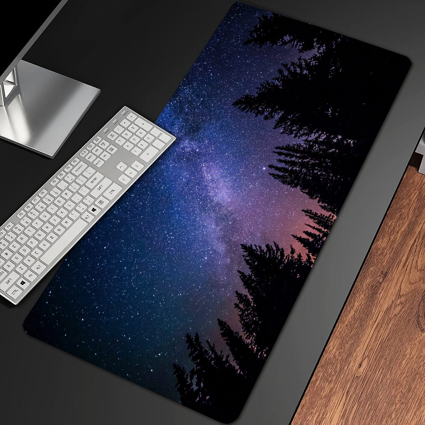 Forest Star Night Gaming Desk Pad