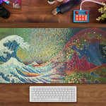Load image into Gallery viewer, Pixel Greatwave Gaming Desk Pad Large
